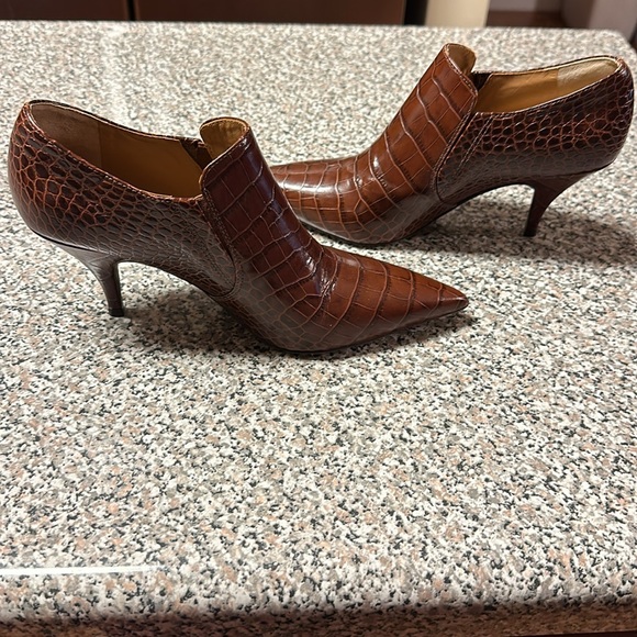 Tory Burch Georgina Croco Embossed Leather Boots 7 1/2 - Picture 6 of 17